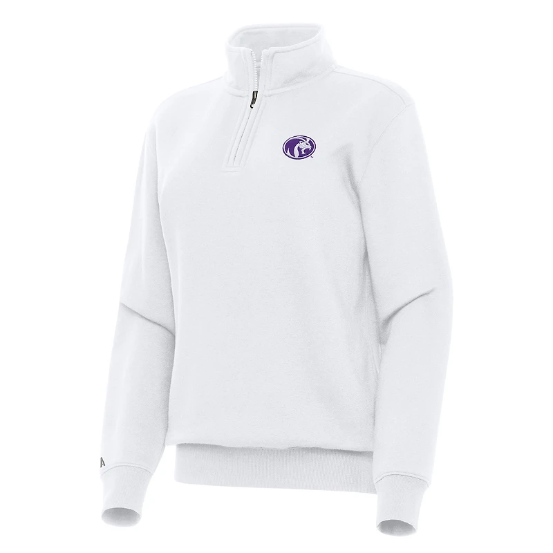 Women's Antigua White North Alabama Lions Victory Quarter-Zip Sweatshirt
