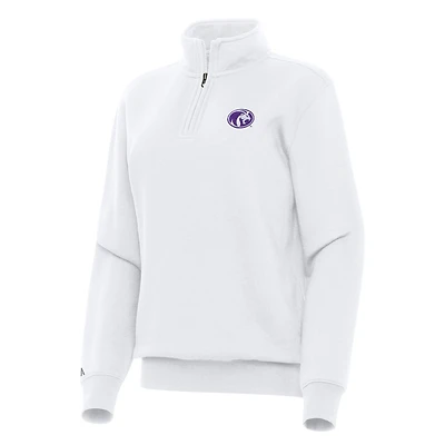 Women's Antigua White North Alabama Lions Victory Quarter-Zip Sweatshirt