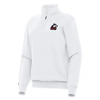 Women's Antigua White Northern Illinois Huskies Victory Quarter-Zip Sweatshirt