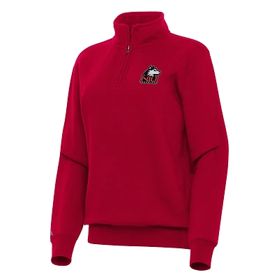 Women's Antigua Cardinal Northern Illinois Huskies Victory Quarter-Zip Sweatshirt