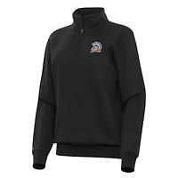 Women's Antigua Black San Jose State Spartans Victory Quarter-Zip Sweatshirt