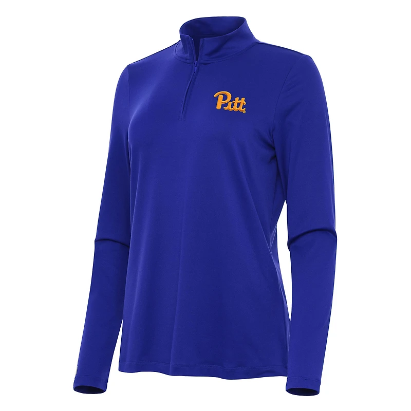 Women's Antigua Royal Pitt Panthers Reprocess Quarter-Zip Top