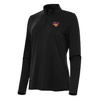 Women's Antigua Black Northern Iowa Panthers Reprocess Quarter-Zip Top