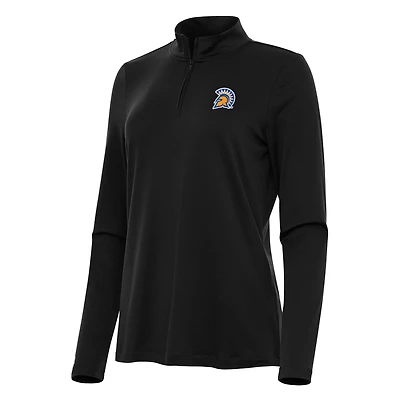 Women's Antigua Black San Jose State Spartans Reprocess Quarter-Zip Top