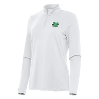 Women's Antigua White Marshall Thundering Herd Reprocess Quarter-Zip Top