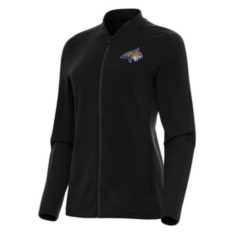 Women's Antigua Black Montana State Bobcats Continual Full-Zip Jacket