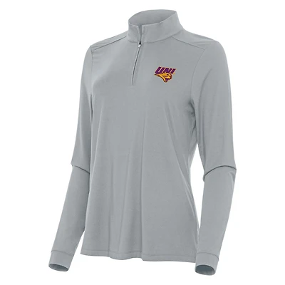 Women's Antigua Gray Northern Iowa Panthers Intent Quarter-Zip Top
