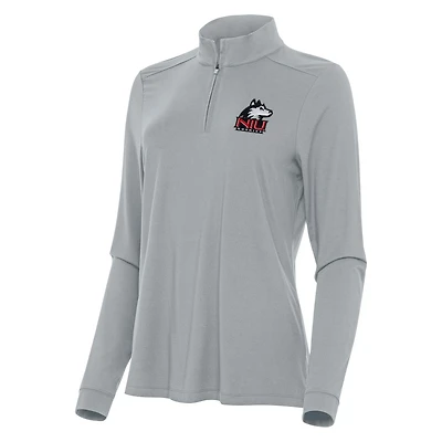 Women's Antigua Gray Northern Illinois Huskies Intent Quarter-Zip Top