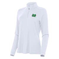 Women's Antigua White Marshall Thundering Herd Intent Quarter-Zip Top
