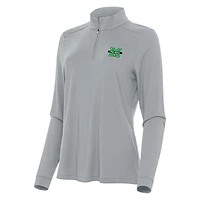 Women's Antigua Gray Marshall Thundering Herd Intent Quarter-Zip Top