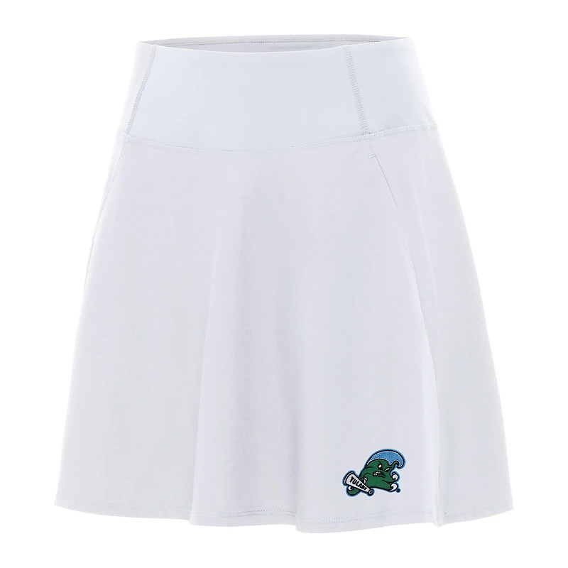 Women's Antigua White Tulane Green Wave Chip Skort