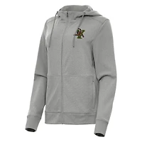 Women's Antigua Heather Gray Vermont Catamounts Seeker Full-Zip Hoodie