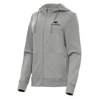 Women's Antigua Heather Gray Southern Miss Golden Eagles Seeker Full-Zip Hoodie