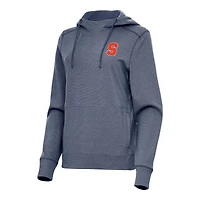 Women's Antigua Heather Navy Syracuse Orange Justice Pullover Hoodie