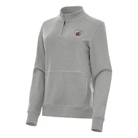 Women's Antigua Heather Gray Western Carolina Catamounts Crush Quarter-Zip Fleece Sweatshirt