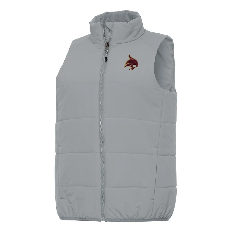 Women's Antigua Gray Texas State Bobcats Experience Full-Zip Vest