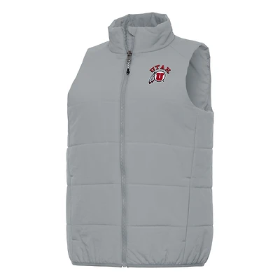 Women's Antigua Gray Utah Utes Experience Full-Zip Vest