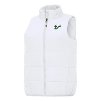 Women's Antigua White South Florida Bulls Experience Full-Zip Vest
