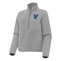 Women's Antigua Gray Villanova Wildcats Figure Half-Zip Pullover Sweatshirt
