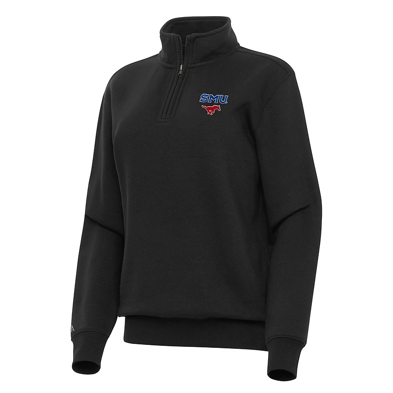 Women's Antigua SMU Mustangs Victory Quarter-Zip Sweatshirt