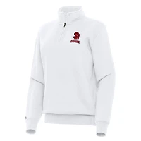 Women's Antigua White South Dakota Coyotes Victory Quarter-Zip Sweatshirt