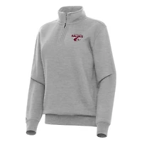 Women's Antigua Heather Gray Southern Illinois Salukis Victory Quarter-Zip Sweatshirt