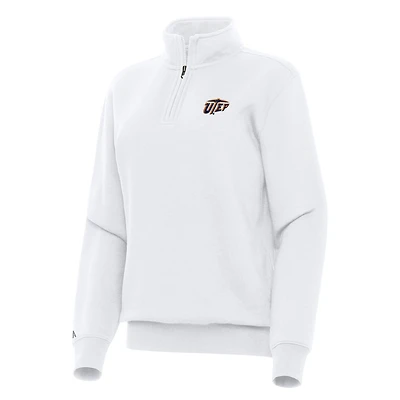 Women's Antigua White UTEP Miners Victory Quarter-Zip Sweatshirt