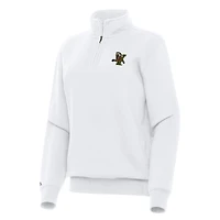 Women's Antigua White Vermont Catamounts Victory Quarter-Zip Sweatshirt