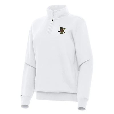 Women's Antigua White Vermont Catamounts Victory Quarter-Zip Sweatshirt