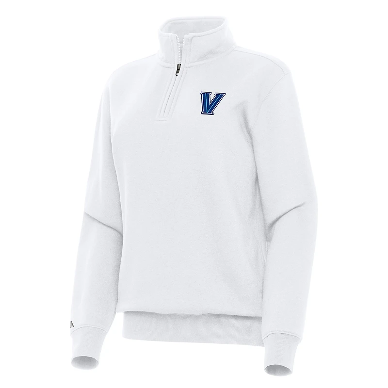 Women's Antigua White Villanova Wildcats Victory Quarter-Zip Sweatshirt