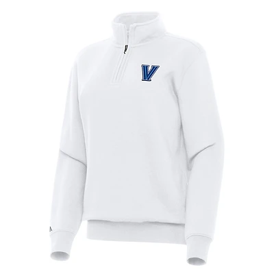 Women's Antigua White Villanova Wildcats Victory Quarter-Zip Sweatshirt