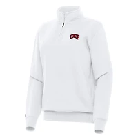 Women's Antigua White UNLV Rebels Victory Quarter-Zip Sweatshirt