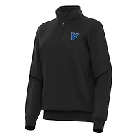 Women's Antigua Black Villanova Wildcats Victory Quarter-Zip Sweatshirt