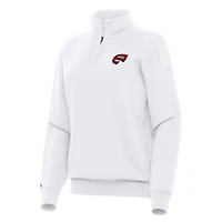 Women's Antigua White Western Kentucky Hilltoppers Victory Quarter-Zip Sweatshirt