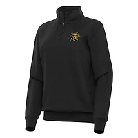 Women's Antigua Black Wichita State Shockers Victory Quarter-Zip Sweatshirt
