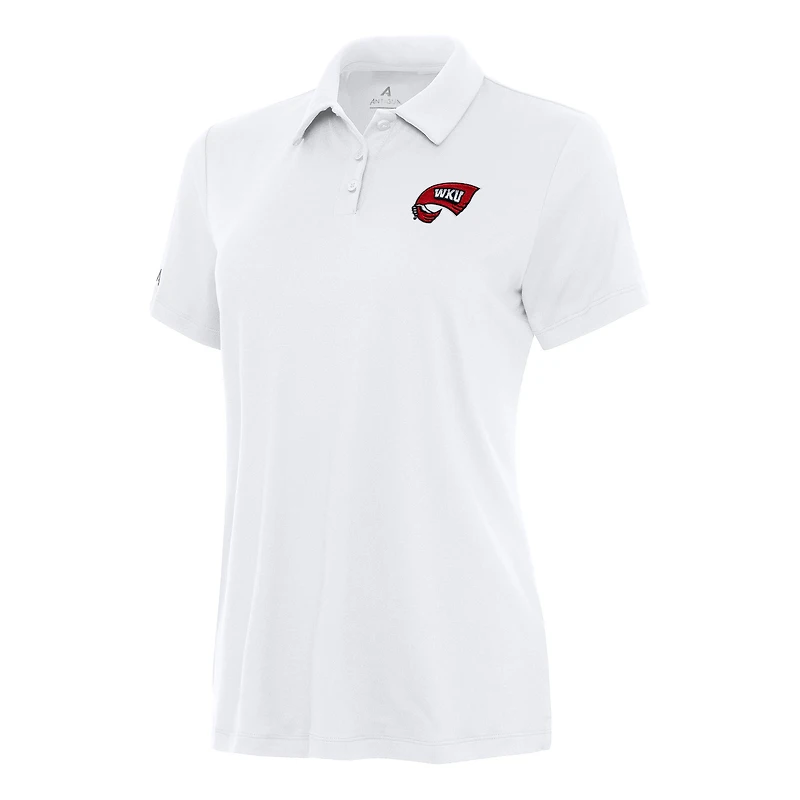Women's Antigua White Western Kentucky Hilltoppers Reprocess Polo