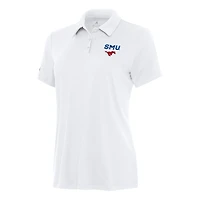 Women's Antigua White SMU Mustangs Reprocess Polo