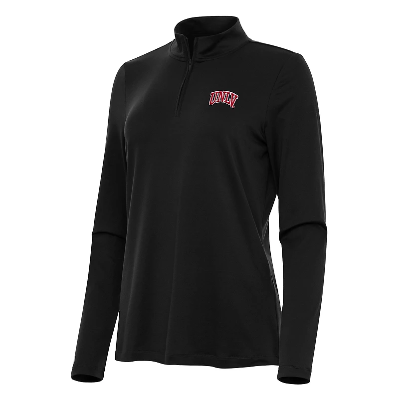 Women's Antigua Black UNLV Rebels Reprocess Quarter-Zip Top