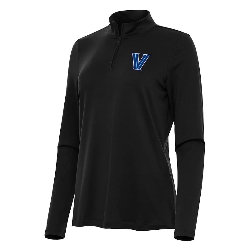 Women's Antigua Black Villanova Wildcats Reprocess Quarter-Zip Top