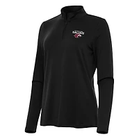 Women's Antigua Black Southern Illinois Salukis Reprocess Quarter-Zip Top