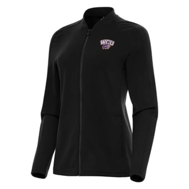 Women's Antigua Black Western Carolina Catamounts Continual Full-Zip Jacket