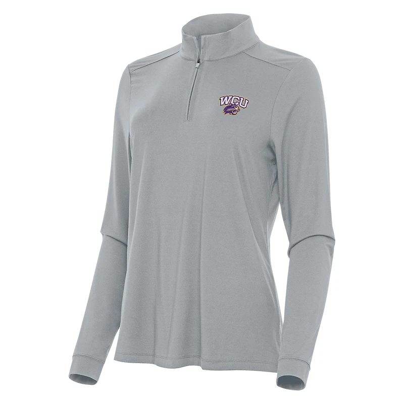 Women's Antigua Gray Western Carolina Catamounts Intent Quarter-Zip Top