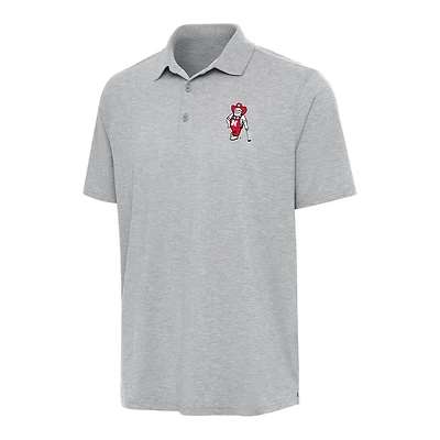Men's Antigua Heather Gray Nebraska Huskers Par 3 Polo