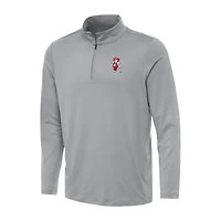 Men's Antigua Gray Nebraska Huskers Herbie Husker Golf Reprocess Quarter-Zip Top