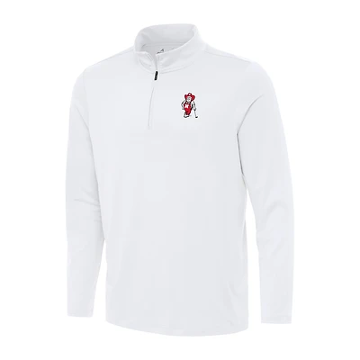 Men's Antigua White Nebraska Huskers Herbie Husker Golf Reprocess Quarter-Zip Top