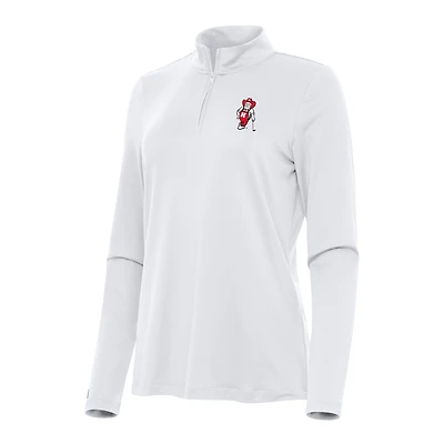 Women's Antigua White Nebraska Huskers Reprocess Quarter-Zip Top