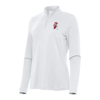 Women's Antigua White Nebraska Huskers Reprocess Quarter-Zip Top