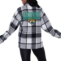 Women's Gameday Couture Gray Jacksonville Jaguars  Fieldside Fun Plaid Button-Up Overshirt
