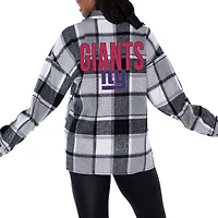 Women's Gameday Couture Gray New York Giants  Fieldside Fun Plaid Button-Up Overshirt