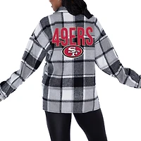 Women's Gameday Couture Gray San Francisco 49ers  Fieldside Fun Plaid Button-Up Overshirt